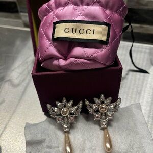 Gucci Women's GG-Logo Faux Pearl Clip
Earrings